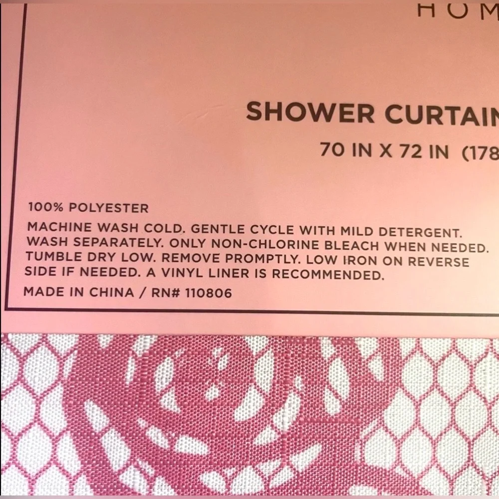 13-pc Juicy Couture Pink White Lacey Roses Shower Curtain 70x72 Hooks JC NEW NWT